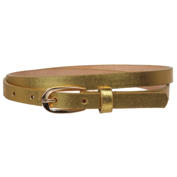 Women's 1/2" (13 mm) Skinny Cowhide Full Grain Leather Dress Belt