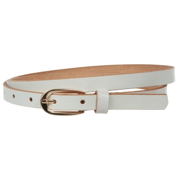 Women's 1/2" (13 mm) Skinny Cowhide Full Grain Leather Dress Belt