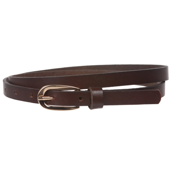 Women's 1/2" (13 mm) Skinny Cowhide Full Grain Leather Dress Belt