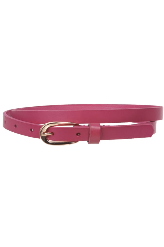 Women's 1/2" (13 mm) Skinny Cowhide Full Grain Leather Dress Belt