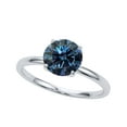 thumbnail image 1 of Mauli Jewels Women's 2.00 Ctw Blue Round Moissanite Solitaire Ring in 10K White, Rose, and Yellow Gold, 1 of 6