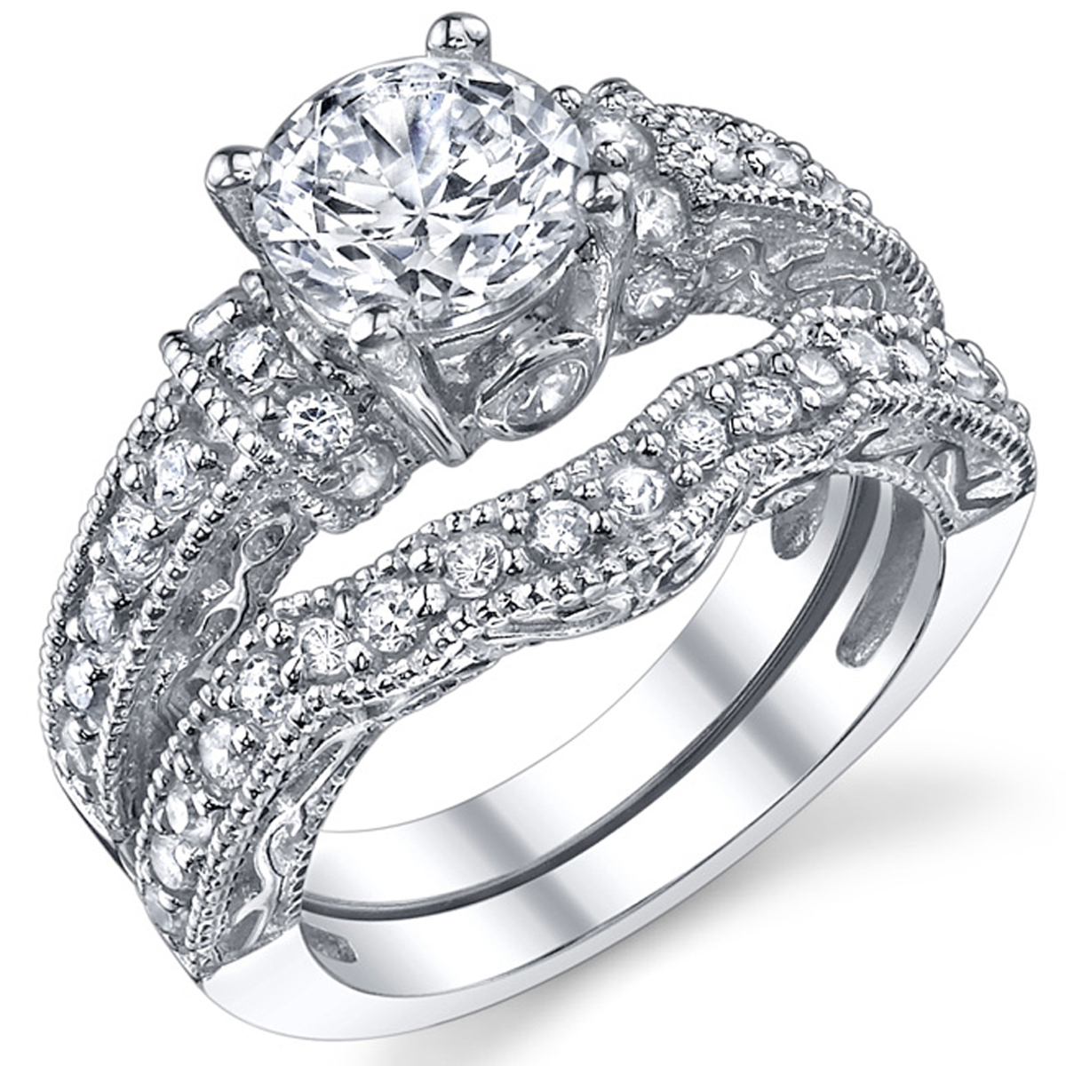 Alexandria Cz Sterling Silver Bridal Set