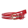 thumbnail image 1 of Women's  1" (25 mm) Color-Trimmed Patent Leather Transparent Clear Jelly Belt, 1 of 4