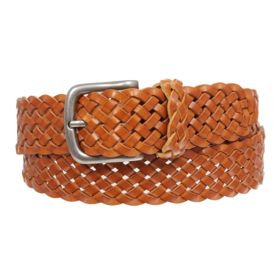 Women's 1 3/8" Braided Woven Solid Leather Belt