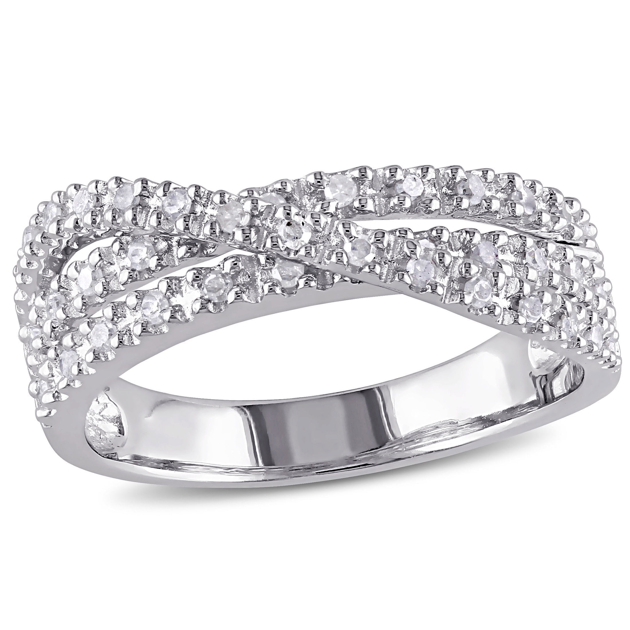 Everly Women's Diamond Sterling Silver Ring - Walmart.com