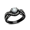 thumbnail image 1 of Women's 1.65 Ct Round Cut AAA Cz Black Stainless Steel Engagement Ring Size 10, 1 of 5
