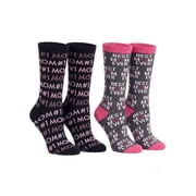 Best Mom Ever & #1 Mom Womens Novelty Crew Socks, 2-Pair Mothers Day Gift Set