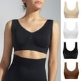 thumbnail image 1 of Women's 1-Pack Comfortable Seamless Shaping Bra Wireless Bra, Body Shaping Underwear, Wirefree, Smooth, Shockproof, Women's Everyday Bra | TruBelle,Coffee XL, 1 of 4