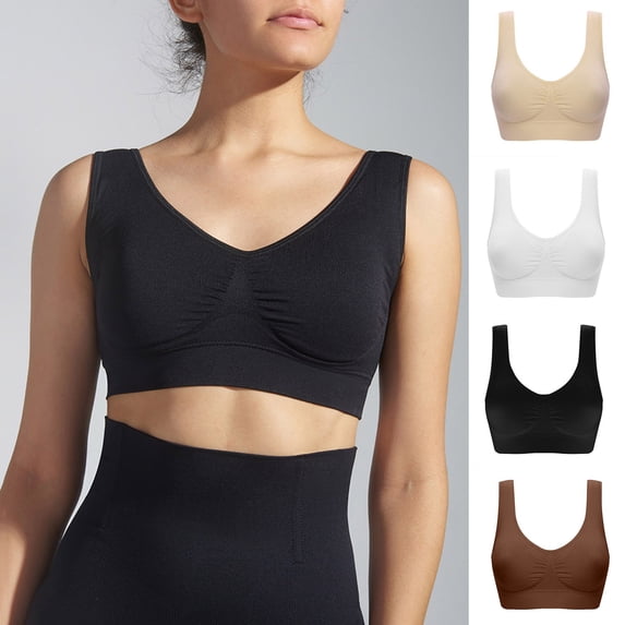 Women's 1-Pack Comfortable Seamless Shaping Bra Wireless Bra, Body Shaping Underwear, Wirefree, Smooth, Shockproof, Women's Everyday Bra | TruBelle,Khaki L