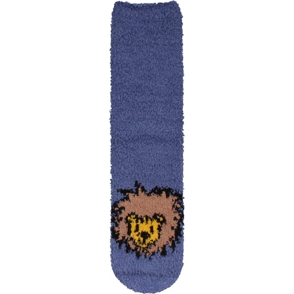 Women's 1 Pair Super Soft Cute Fuzzy Cozy Warm Animal Face Indoor Outdoor Cabin Crew Home Socks, Lion