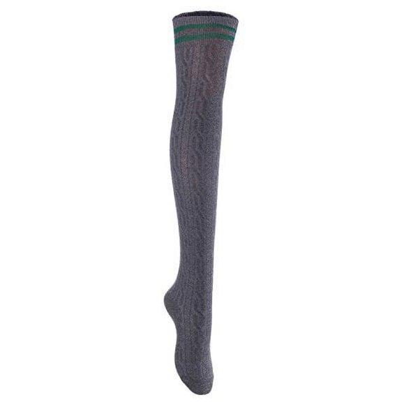Women's 1 Pair Thigh High Socks J1023 Over the Knee High Leg Wamers Girls Winter Warm Crochet Socks J1023(Dark Grey) 4p1c2
