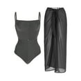thumbnail image 1 of Women's 1 Piece Swimsuit with Beach Cover up Wrap Skirt Sarong Tropical Two-Piece Swimsuit Bikini Thong Monokini Bikini, 1 of 6