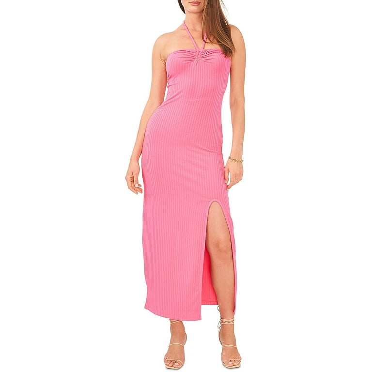 1.State Knit Halter Maxi Dress Pink