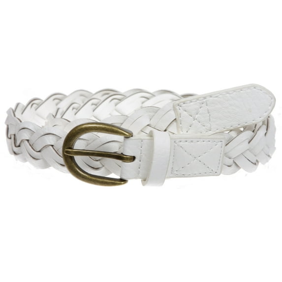 Women's 1" Skinny Narrow Braided Woven Non-Leather Vintage Belt