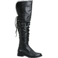 thumbnail image 1 of Women's 1 inch Heeled Over the Knee Black Pirate Boot Halloween Costume Accessory, 1 of 8
