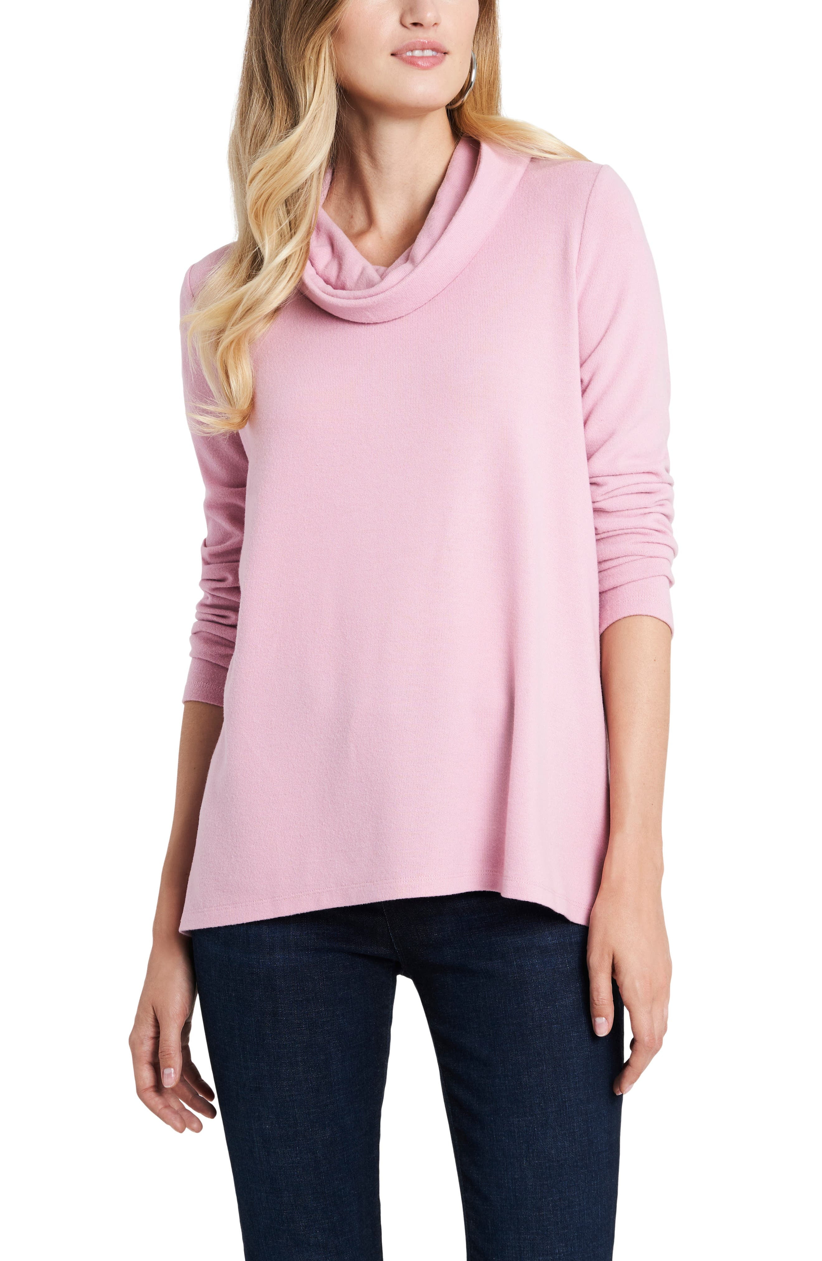 Pink cowl neck sweater deals