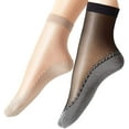 thumbnail image 1 of Women's 10 Pairs Silky Anti-Slip Cotton Sole Sheer Ankle High Tights Hosiery Socks Reinforced Toe, 1 of 9