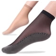 thumbnail image 1 of Women's 10 Pairs Silky Cotton Sole Sheer Ankle High Tights Hosiery Socks Black Beige, 1 of 7