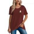 thumbnail image 1 of Women's 100% Cotton Comfortable Tee with Kung Fu Bear Design, 1 of 11