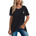 thumbnail image 1 of Women's 100% Cotton Comfortable Tee with Kung Fu Bear Design, 1 of 19