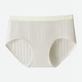 thumbnail image 1 of Women's 100% Cotton Mid-Rise Seamless Briefs: Antibacterial, Soft, Breathable, Stretch, Full Coverage, Comfortable Daily Underwear for Women Light Green L, 1 of 3