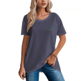 thumbnail image 1 of Women's 100% Cotton Regular Comfortable Smile Print Tee, 1 of 9