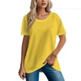 thumbnail image 1 of Women's 100% Cotton Regular Comfortable Tee with Simple Smile Design, 1 of 16