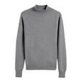 thumbnail image 1 of Women's 100% Cotton Seamless Sweater Mock Neck Long Sleeve Ribbed Knitted Pullover Tops, 1 of 7