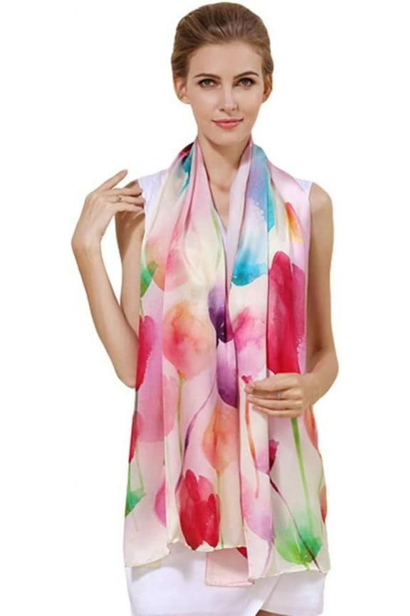 Women's 100% Silk Fashion Long Scarves - Made in Italy Silk Long Mulberry Scarf