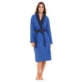 thumbnail image 1 of Women’s 100% Terry Cotton Bathrobe Toweling Dressing Gown Robe Two Tone BueNavy, 1 of 6