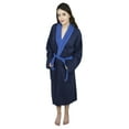 thumbnail image 1 of Women’s 100% Terry Cotton Bathrobe Toweling Gown Robe Two Tone, 1 of 8