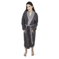 thumbnail image 1 of Women’s 100% Terry Cotton Bathrobe Toweling Gown Robe Two Tone, 1 of 7
