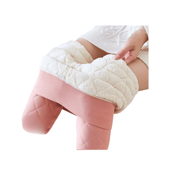 Women’s 100% Wool Thermal Fleece-Lined Pants, Extra-Thick Lamb Fleece Winter Leggings, Warm Inner/Outer Wear Cotton Pants, Cozy Cold-Weather Stretch Bottoms