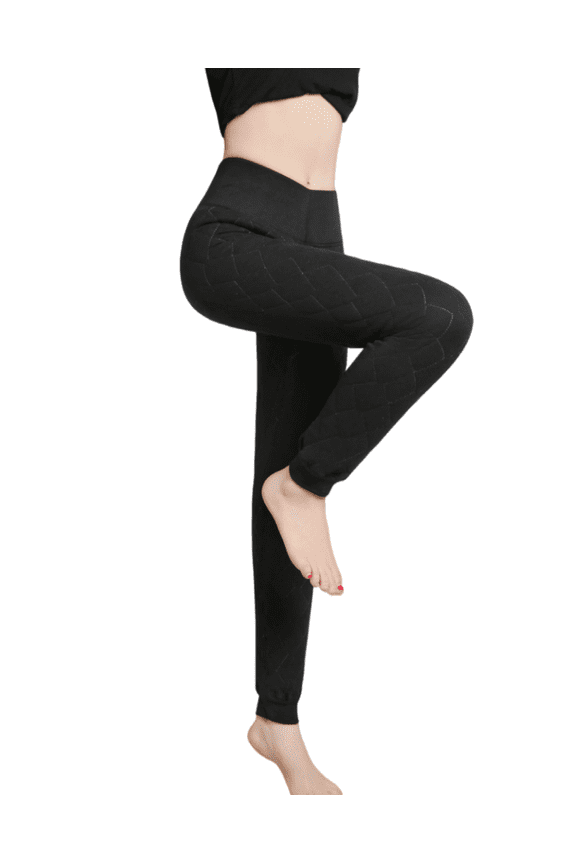 Women’s 100% Wool Thermal Fleece-Lined Pants, Extra-Thick Lamb Fleece Winter Leggings, Warm Inner/Outer Wear Cotton Pants, Cozy Cold-Weather Stretch Bottoms