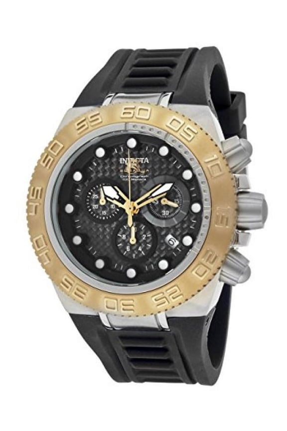 Women's 10863 Subaqua Sport Chronograph Black Carbon Fiber Dial Black Silicone Watch
