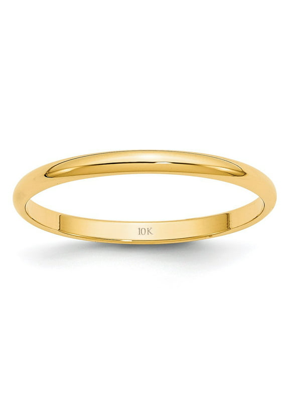 Women's 10K Yellow Gold 2mm Traditional Plain Wedding Band  (Available Ring Sizes 4-10) Sz 6