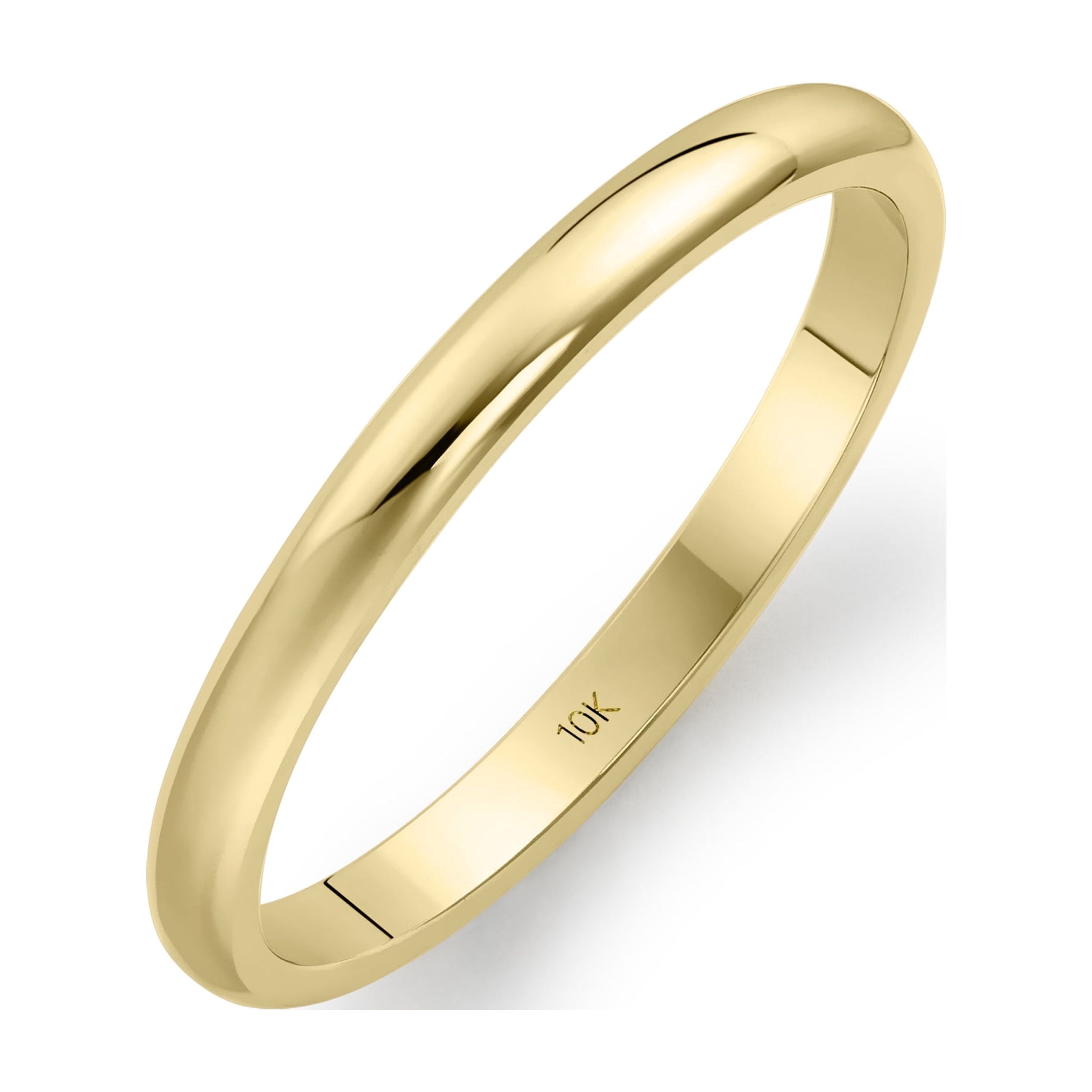 Women's 10K Yellow Gold 2mm Traditional Plain Wedding Band (Available Ring Sizes 4-10) Sz 8.5