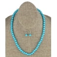thumbnail image 1 of Women's 10mm Simulated Pearl Necklace with Ball Earrings Set, Light Brown, 1 of 2