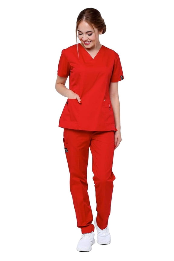 Women's 11 Pocket Slim Fit Uniform Scrubs - Style 408