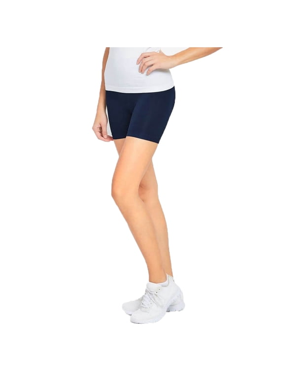 Women's 12" Exercise Yoga Running Bike Athletic Gym Shorts Workout Stretch Navy