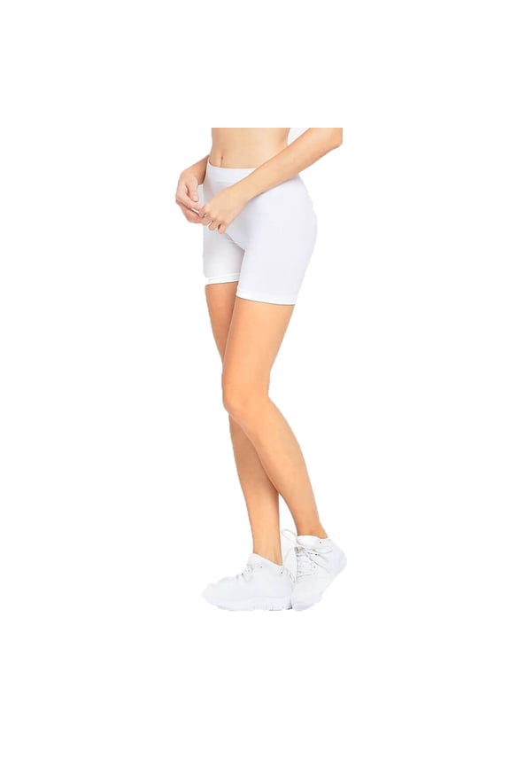 Women's 12" Exercise Yoga Running Bike Athletic Gym Shorts Workout Stretch White