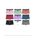 thumbnail image 1 of Women's 12 Pack Classic Cotton Colorful Sporty Athletic Boxer Briefs (L), 1 of 2