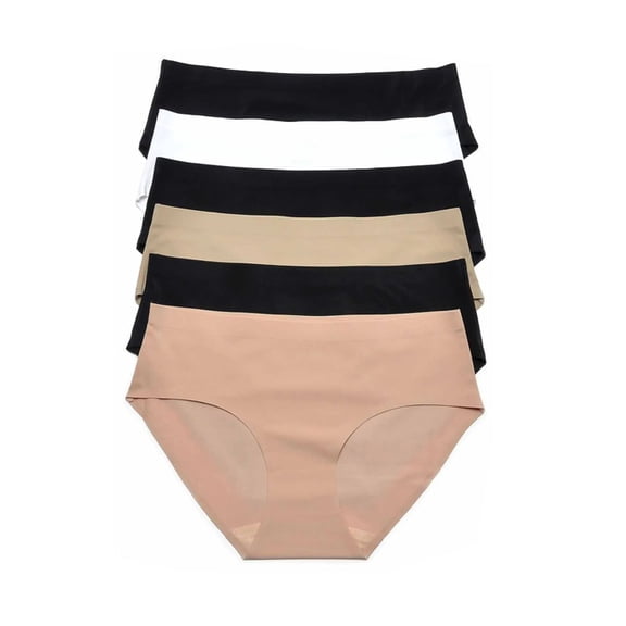 Women's 12 Pack of Laser Cut Smooth Stretch Solid Brief Panties 12 Pack (M)