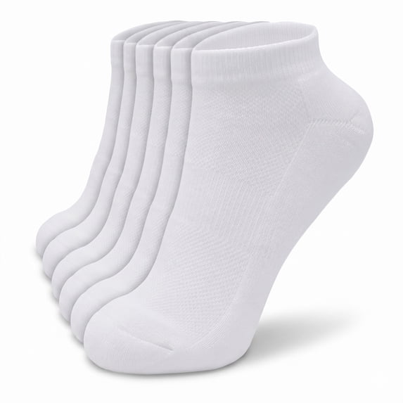 Women's 12 Pairs Cotton Ankle Athletic Running Casual Socks Low Cut Breathable Cushioned Size 9-11 White