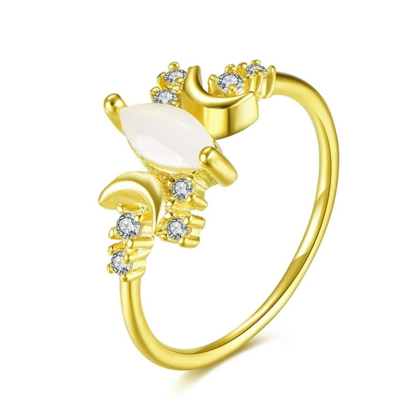 Women's 14 K Gold-Plated Horse-Eye Opal Ring
