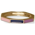 thumbnail image 1 of Women's 14 Karat Gold Plated Rainbow Enamel Flat Edge Ring, 1 of 5