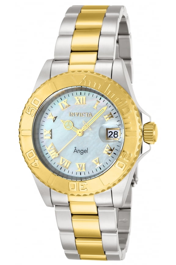 Women's 14364 Angel Analog Display Swiss Quartz Two Tone Watch