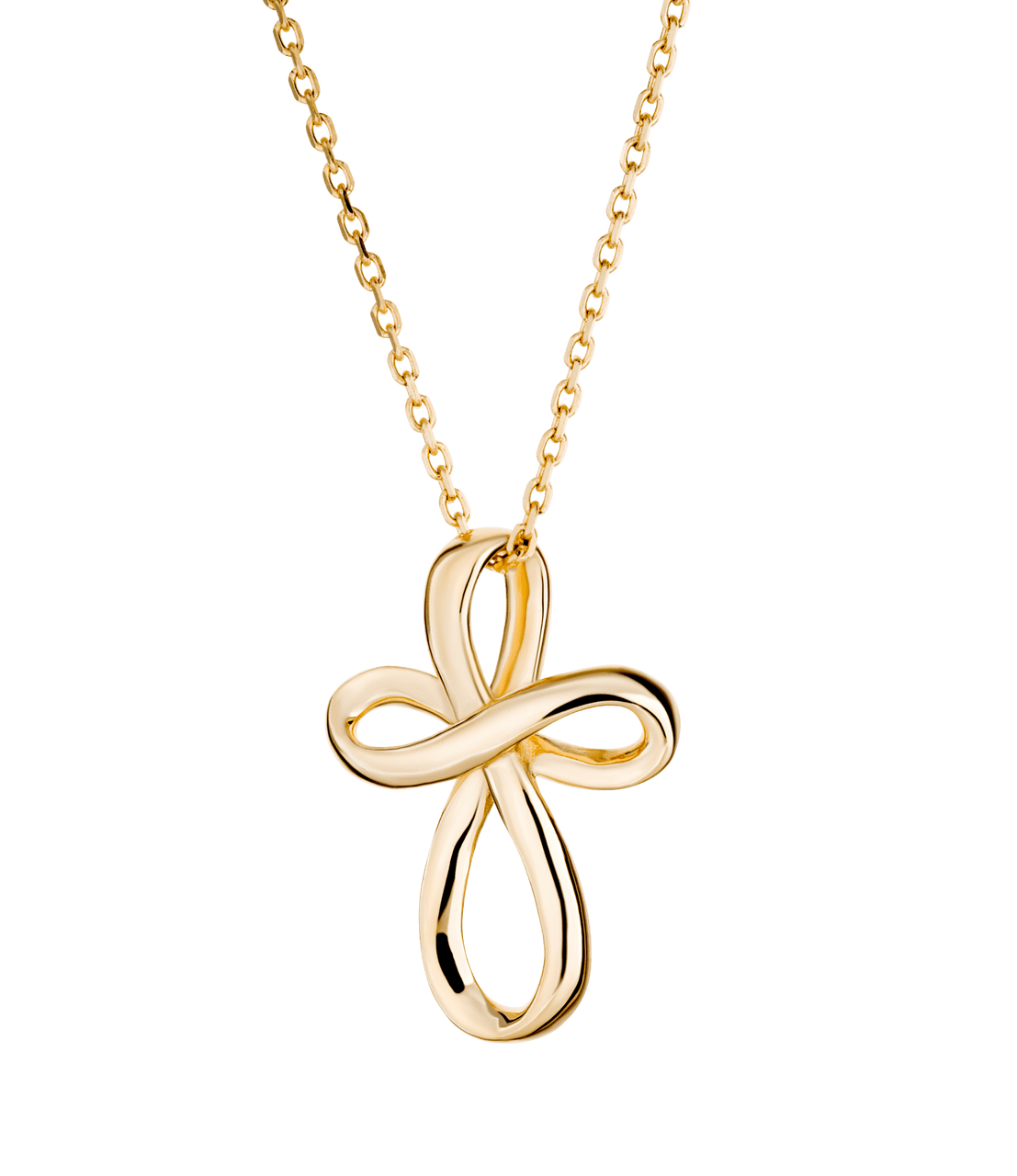 Women's 14K Solid Yellow Gold Be Still And Know Cross Necklace