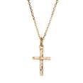 thumbnail image 1 of Women's 14K Yellow Gold Hammered Cross Necklace-1 John 2:25 by Shields of Strength, 1 of 4