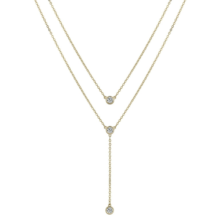 Bezel set deals cubic zirconia necklace
